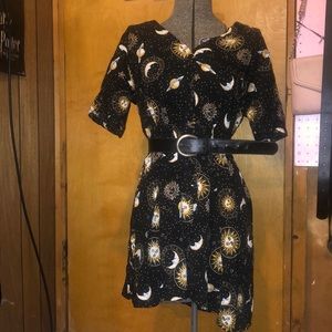 Starry Button Down Shirt Dress